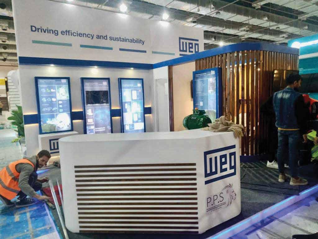 The Task crew finishing an industrial exhibition stand before opening