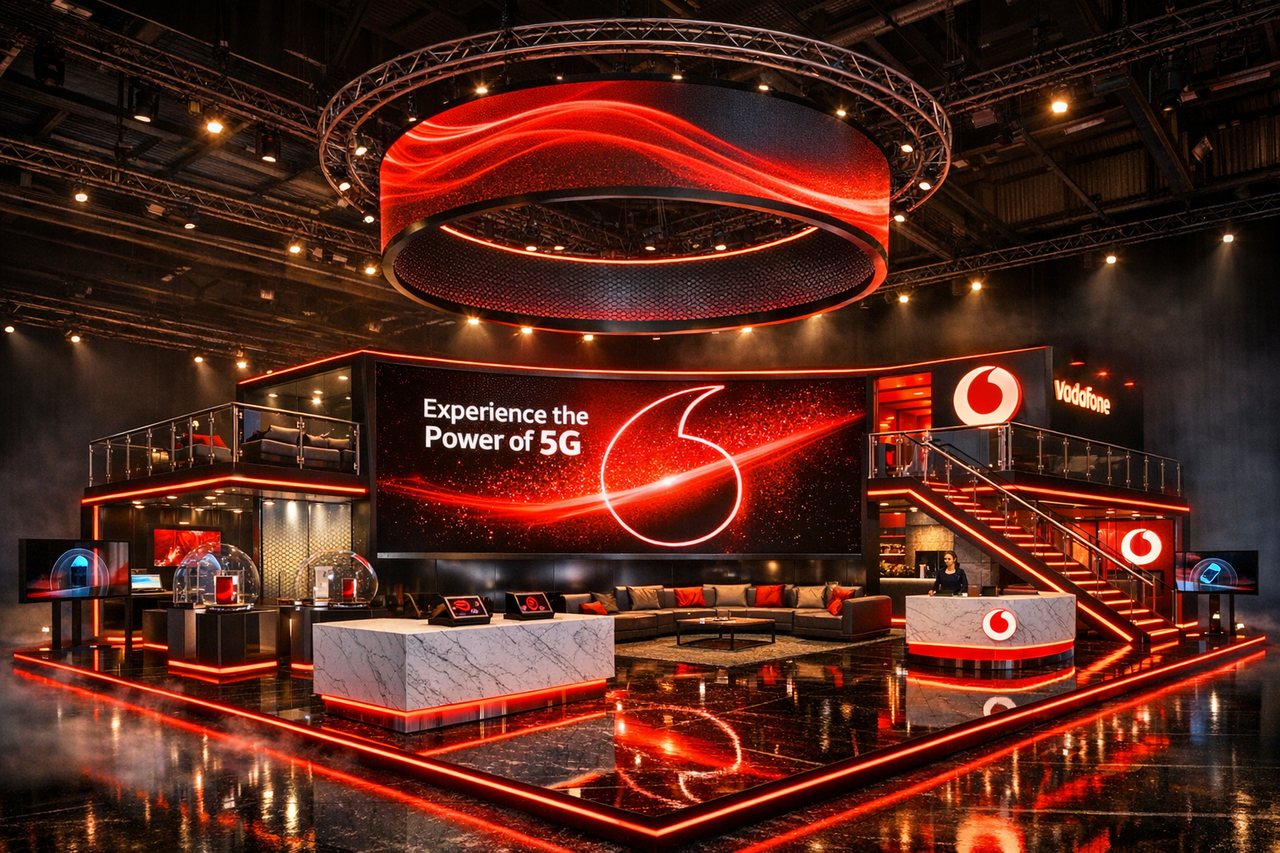 Vodafone Egypt flagship booth — concept render by The Task
