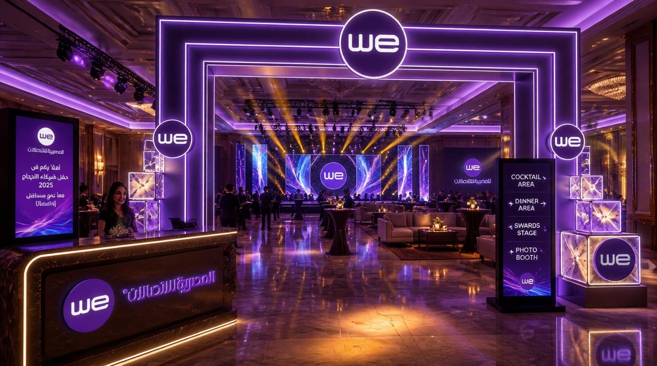 Telecom Egypt WE gala night entrance — concept render