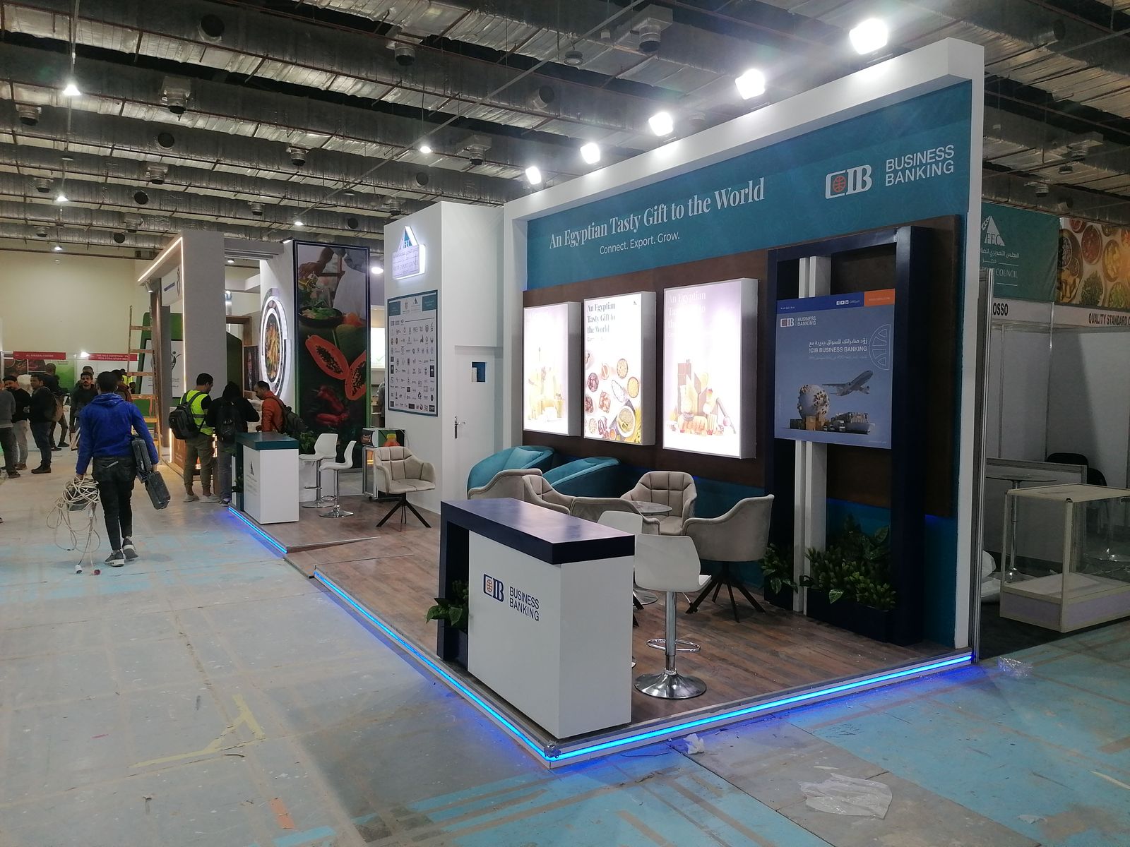 Food Export Council (HEIA) exhibition stand — design and build by The Task, Egypt